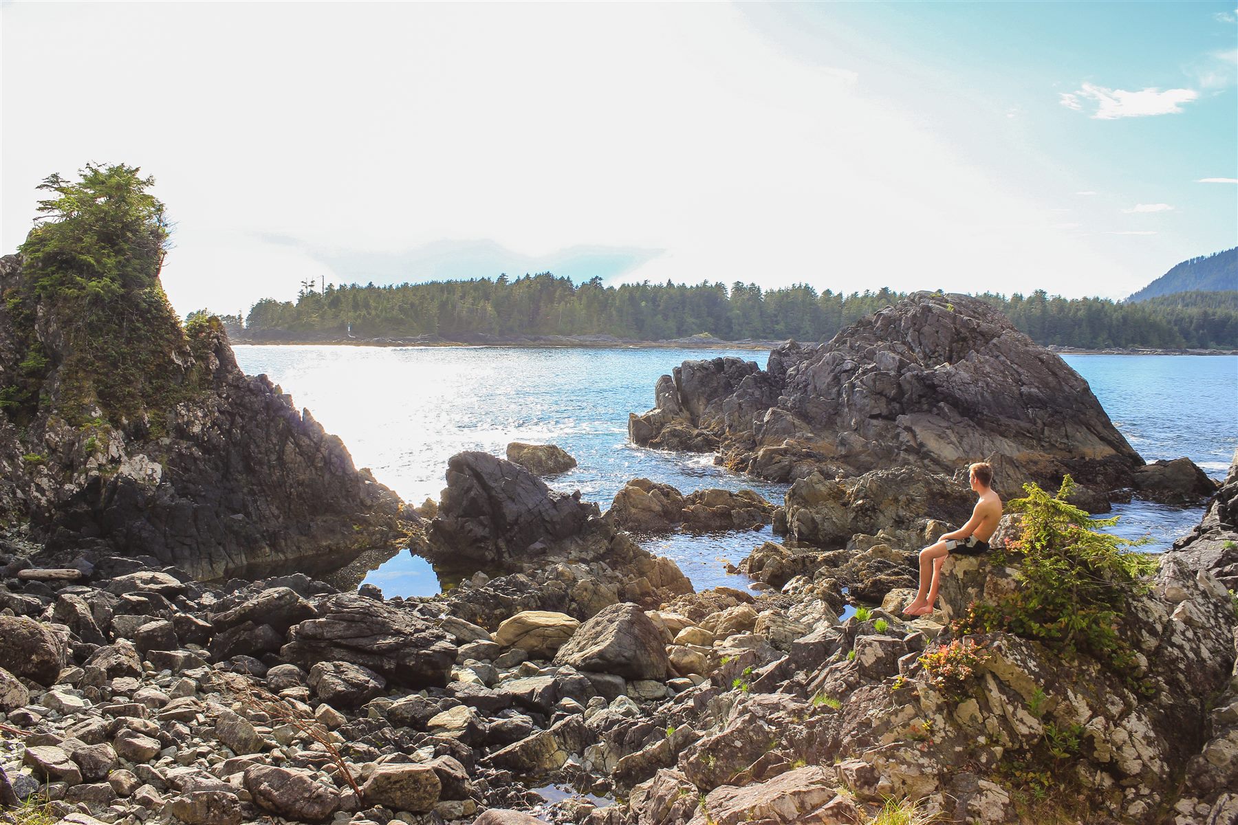 Natural rocky pools at Hot Springs Cove near Tofino, British Columbia